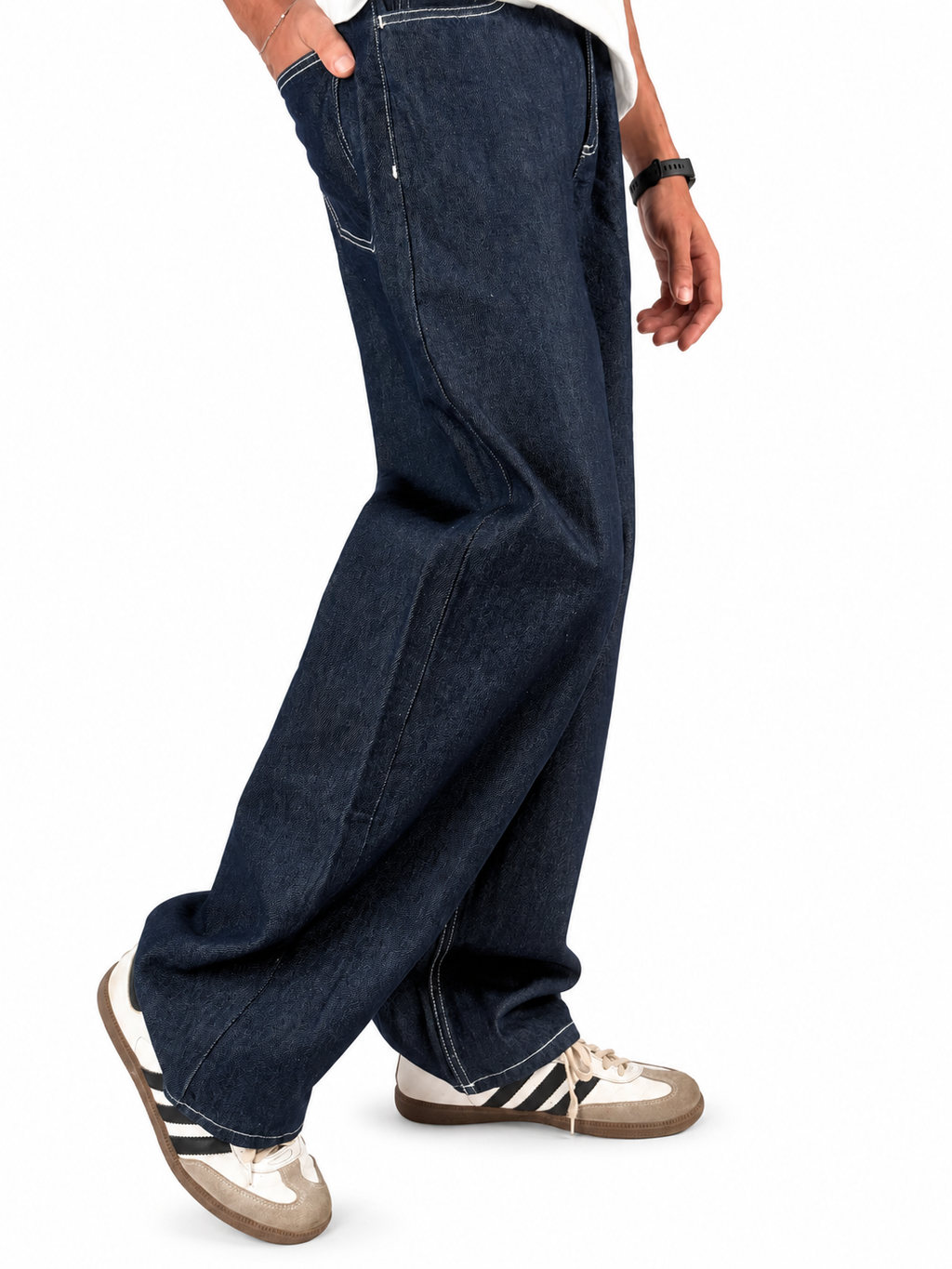 Indigo Rinse Baggy Jeans