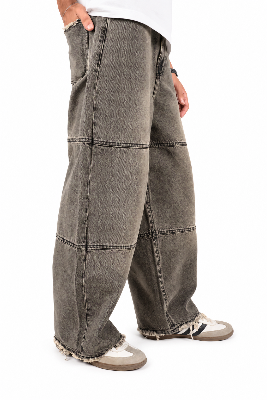 Distressed Ash Baggy Jeans