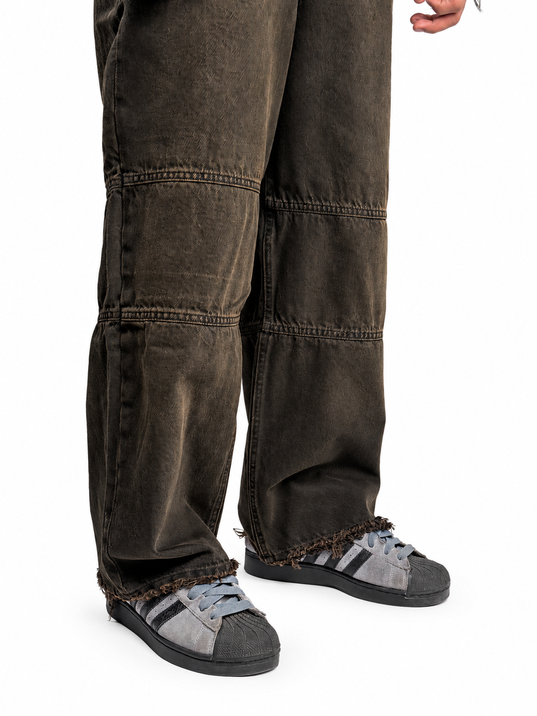 Raw Edge Brown Overdyed Jeans