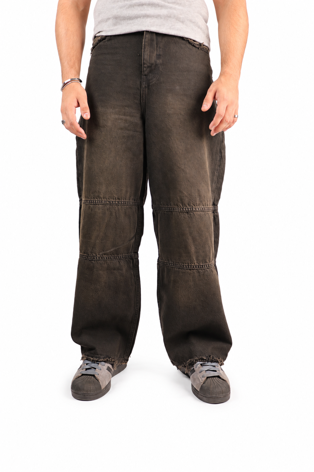 Raw Edge Brown Overdyed Jeans