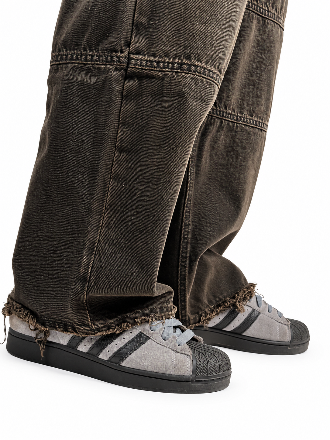 Raw Edge Brown Overdyed Jeans