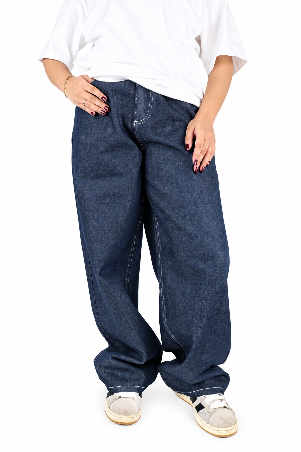 Indigo Rinse Baggy Jeans