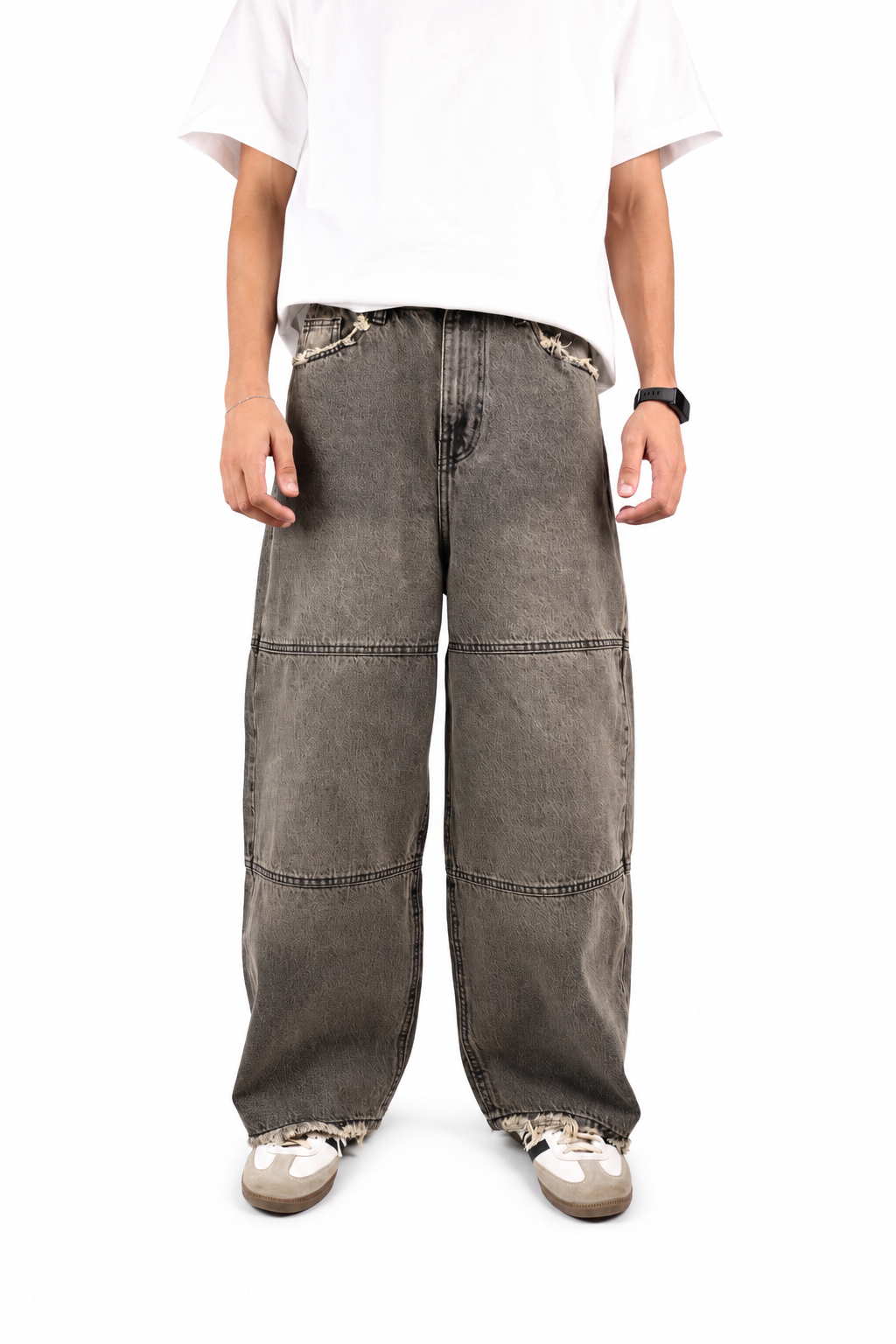 Distressed Ash Baggy Jeans