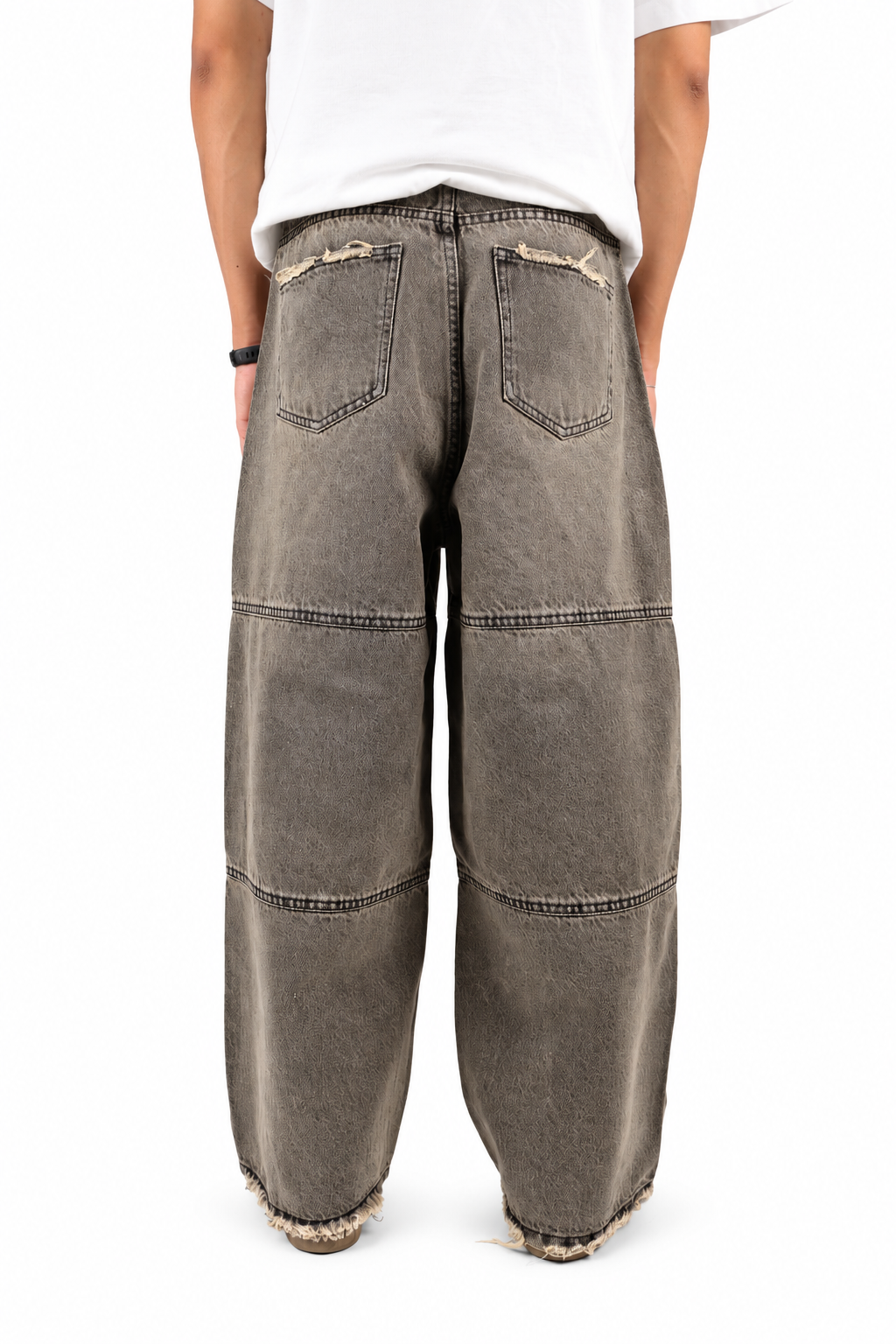 Distressed Ash Baggy Jeans