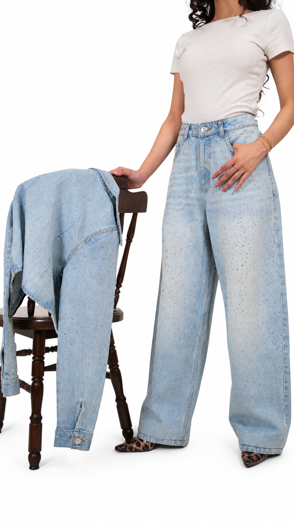 Frosted Diamond Denim Set