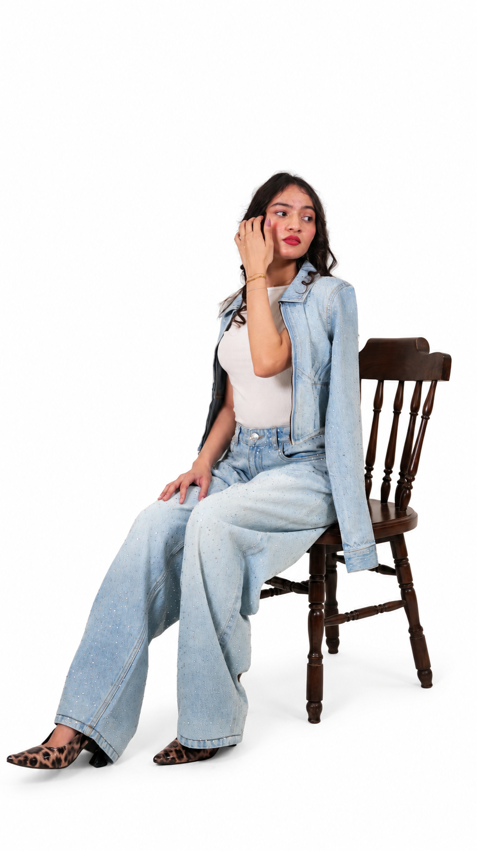 Frosted Diamond Denim Set